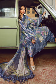 Maria.B MPrints Embroidered Cambric Unstitched 3Pc Suit MPT-2708-B