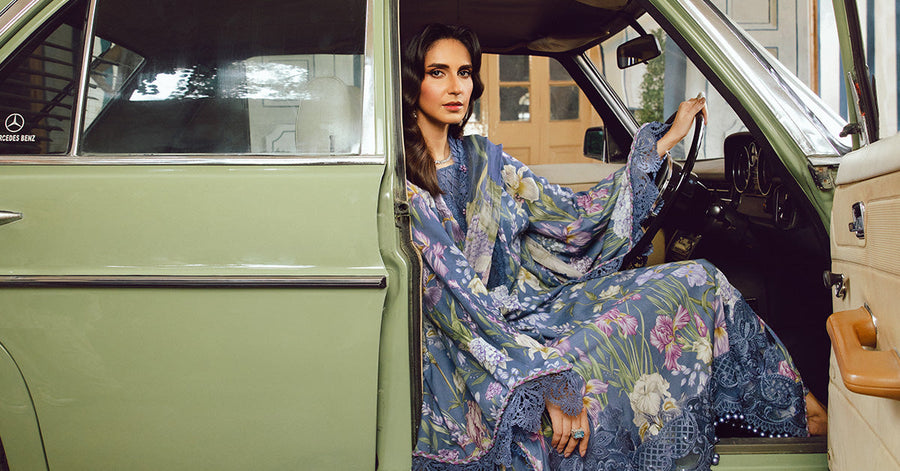 Maria.B MPrints Embroidered Cambric Unstitched 3Pc Suit MPT-2708-B