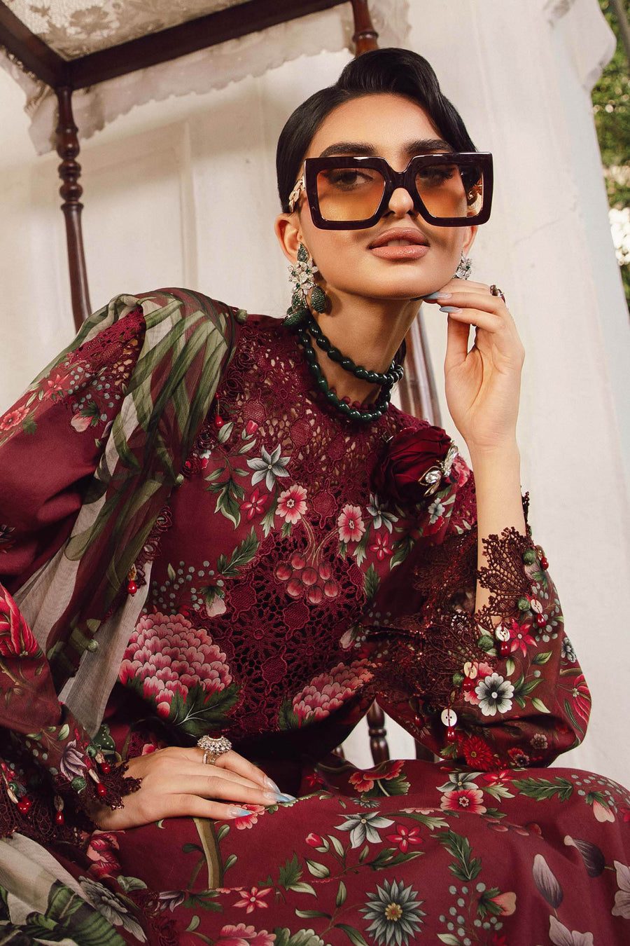 Maria.B MPrints Embroidered Cambric Unstitched 3Pc Suit MPT-2709-A