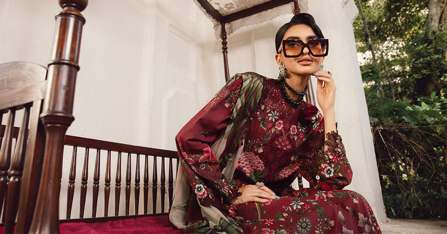 Maria.B MPrints Embroidered Cambric Unstitched 3Pc Suit MPT-2709-A