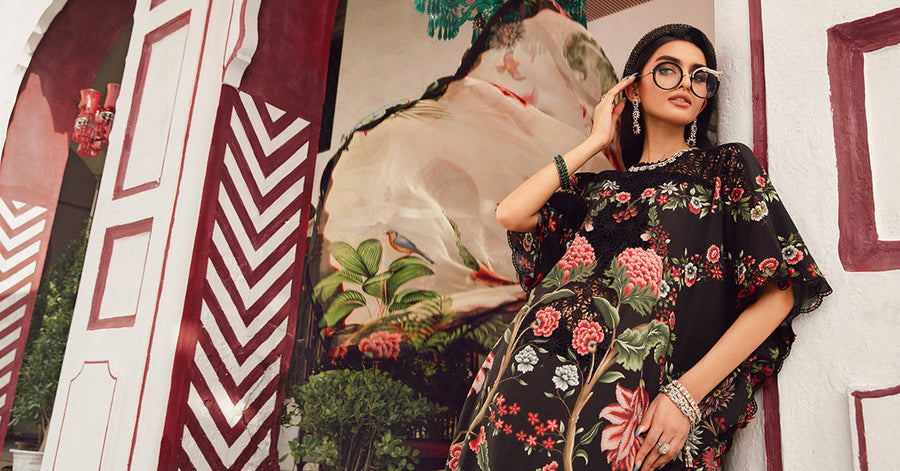 Maria.B MPrints Embroidered Cambric Unstitched 3Pc Suit MPT-2709-B