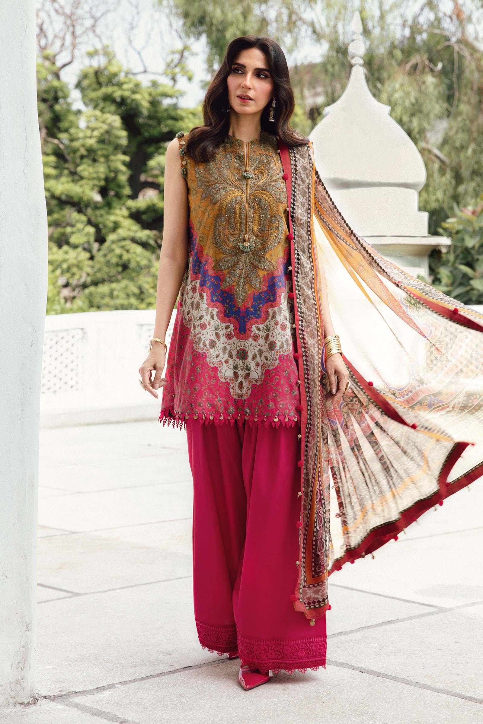 MPrints Embroidered Cambric Unstitched 3Pc Suit MPT-2710-A