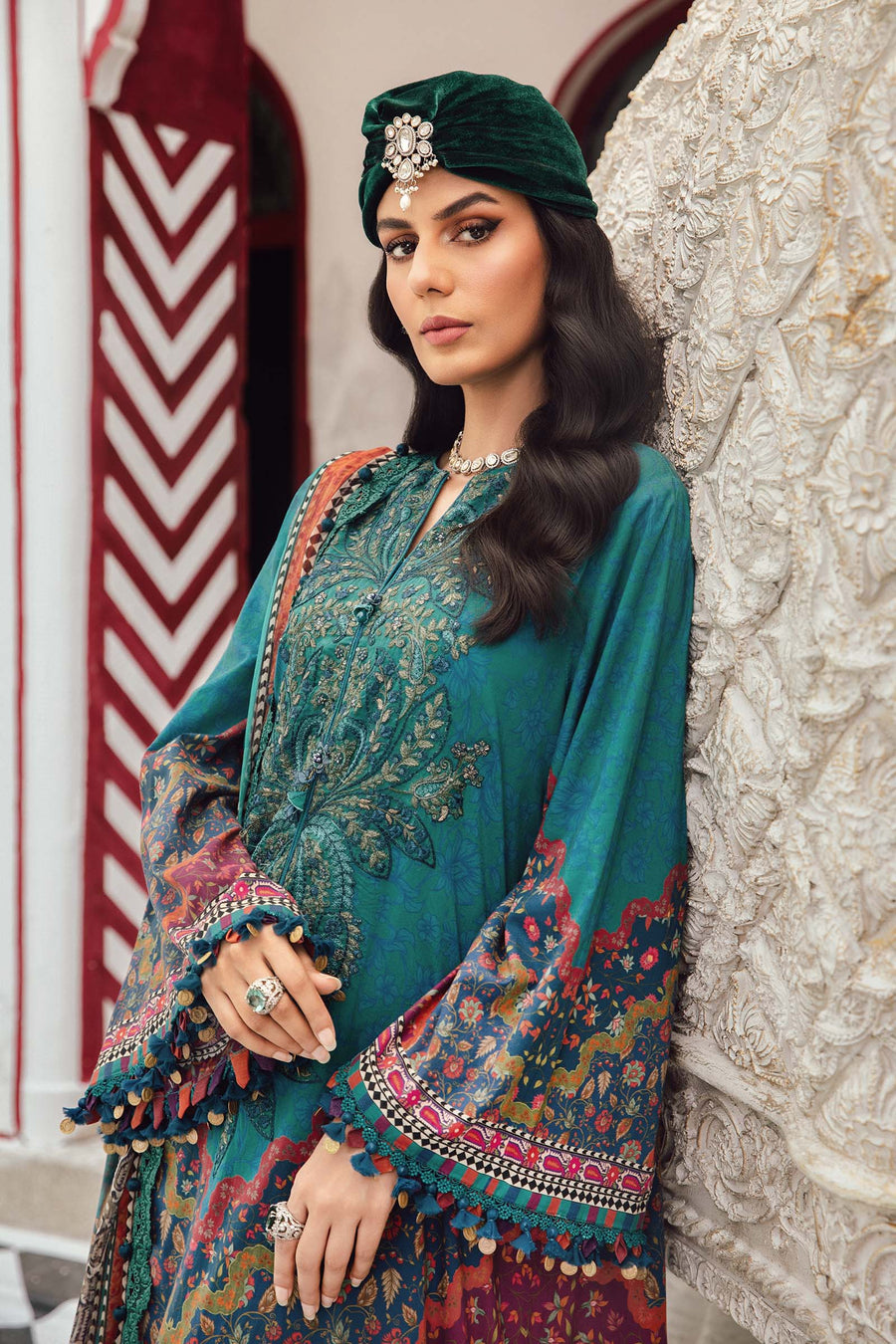 Maria.B MPrints Embroidered Cambric Unstitched 3Pc Suit MPT-2710-B