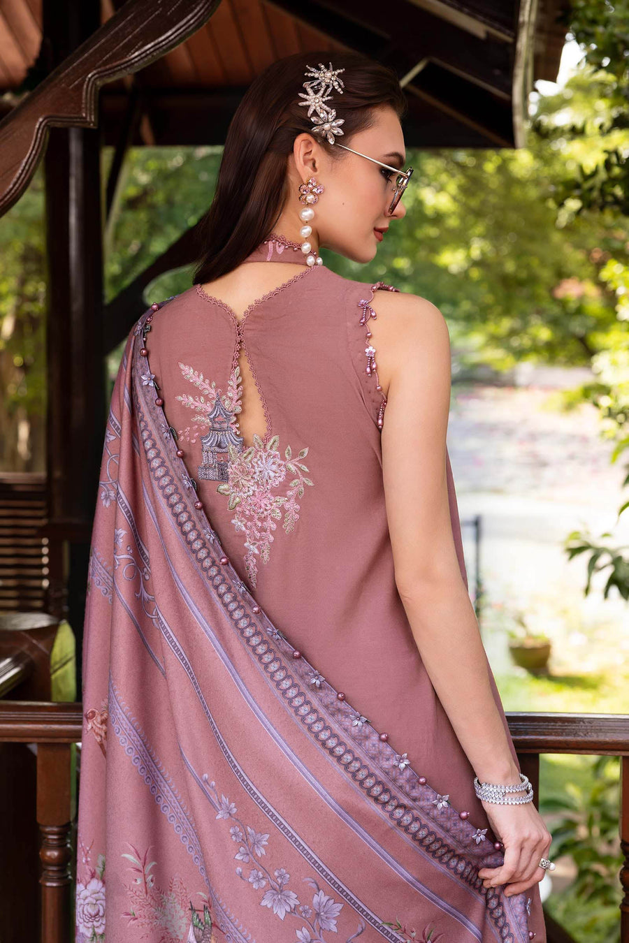 Maria.B MPrints Embroidered Twill Linen Unstitched 3Pc Suit MPT-2801-A