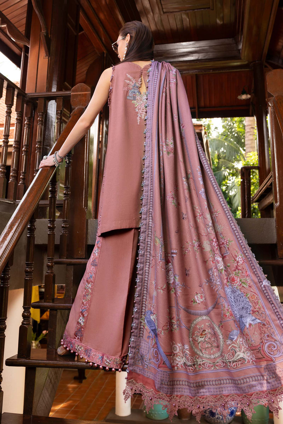 Maria.B MPrints Embroidered Twill Linen Unstitched 3Pc Suit MPT-2801-A