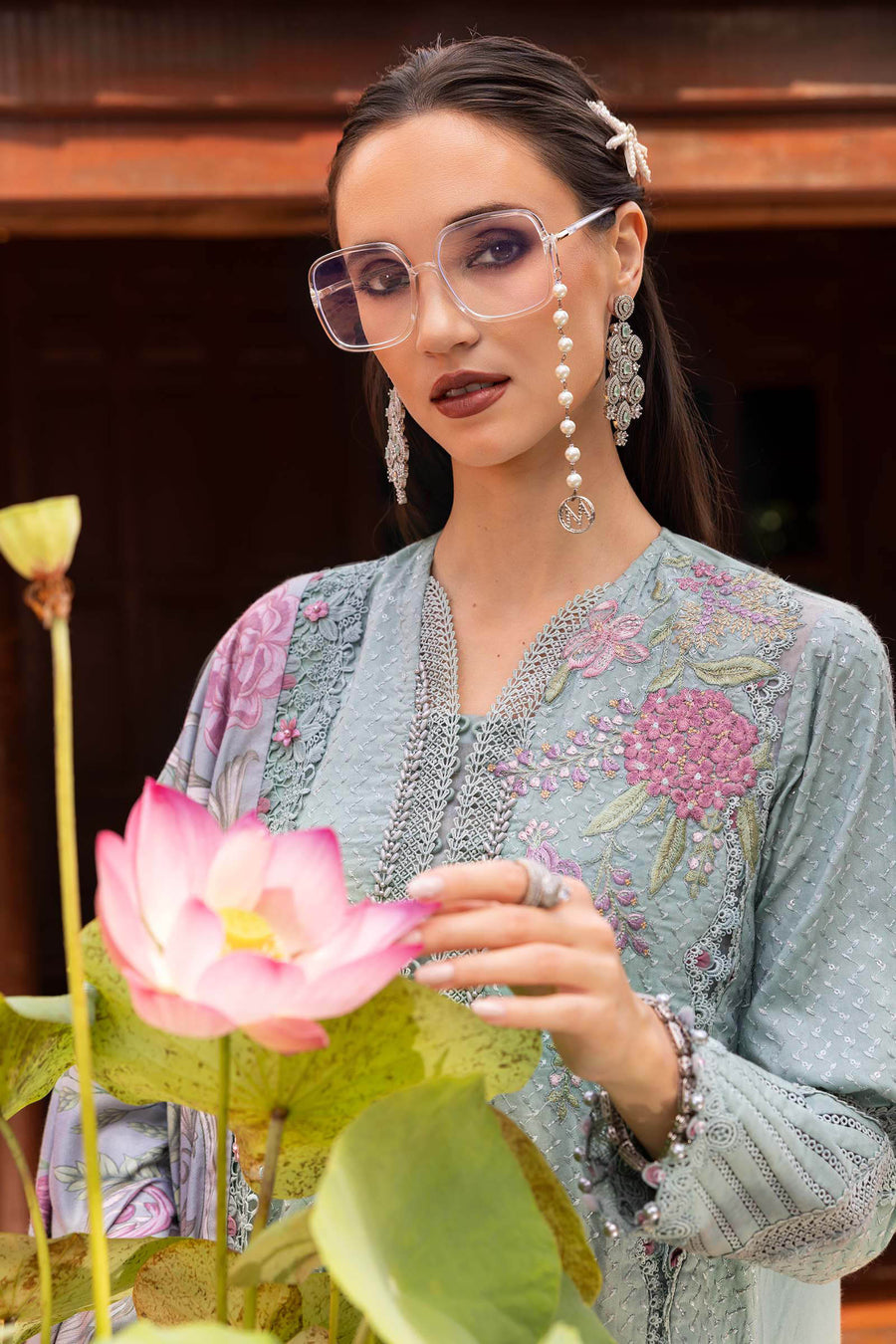 Maria.B MPrints Embroidered Twill Linen Unstitched 3Pc Suit MPT-2802-A