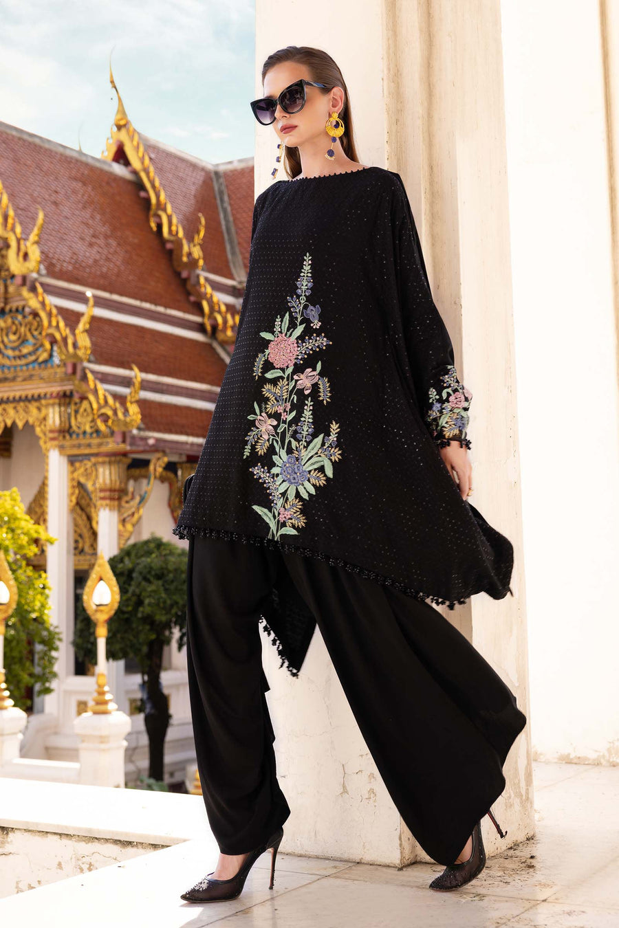 Maria.B MPrints Embroidered Twill Linen Unstitched 3Pc Suit MPT-2802-B