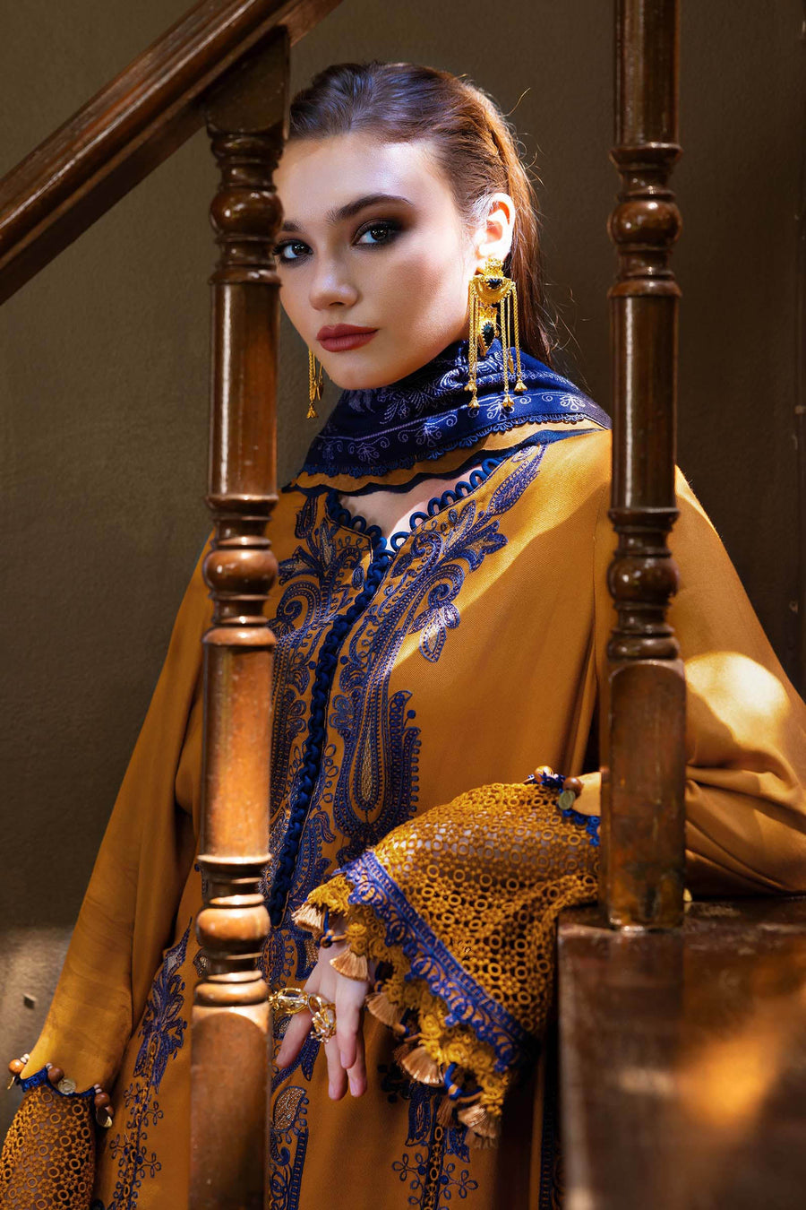 Maria.B MPrints Embroidered Twill Linen Unstitched 3Pc Suit MPT-2803-A