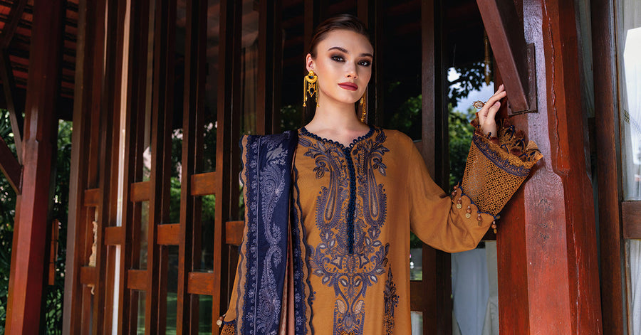 Maria.B MPrints Embroidered Twill Linen Unstitched 3Pc Suit MPT-2803-A