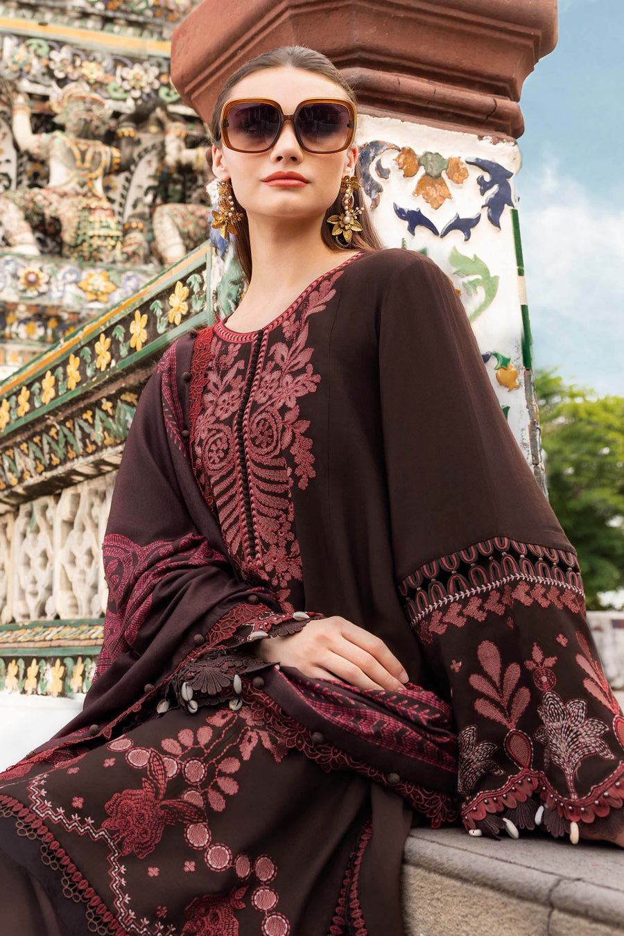 Maria.B MPrints Embroidered Twill Linen Unstitched 3Pc Suit MPT-2804-A