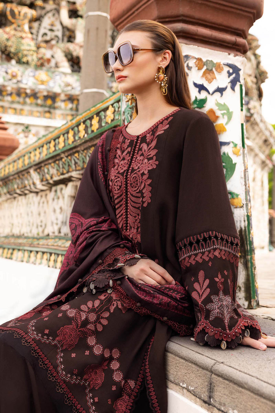 Maria.B MPrints Embroidered Twill Linen Unstitched 3Pc Suit MPT-2804-A