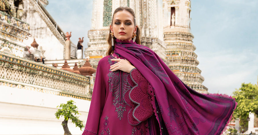 Maria.B MPrints Embroidered Twill Linen Unstitched 3Pc Suit MPT-2804-B