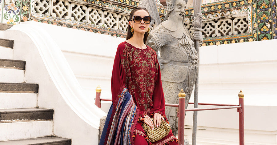 Maria.B MPrints Embroidered Twill Linen Unstitched 3Pc Suit MPT-2805-A