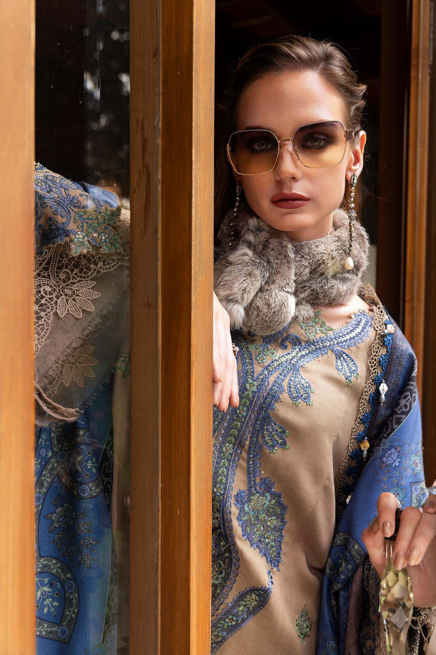 Maria.B MPrints Embroidered Twill Linen Unstitched 3Pc Suit MPT-2806-A