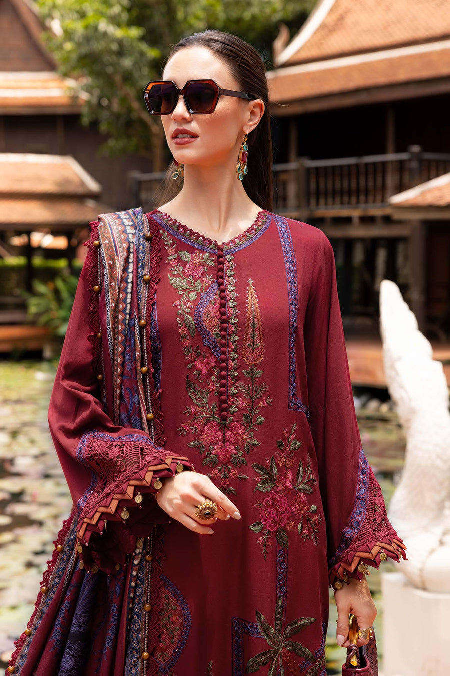 Maria.B MPrints Embroidered Twill Linen Unstitched 3Pc Suit MPT-2807-A