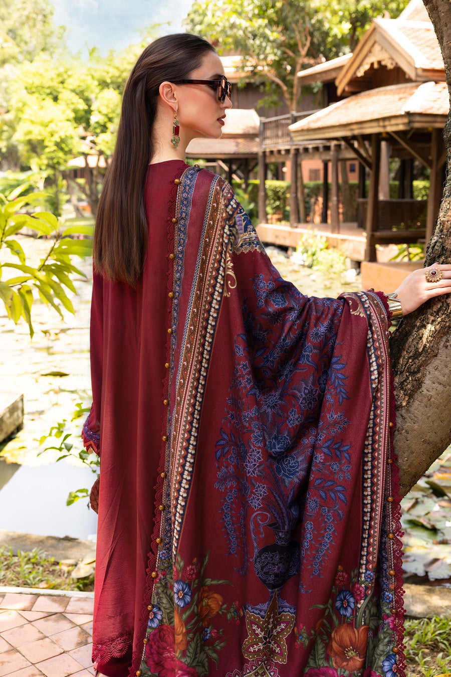 Maria.B MPrints Embroidered Twill Linen Unstitched 3Pc Suit MPT-2807-A