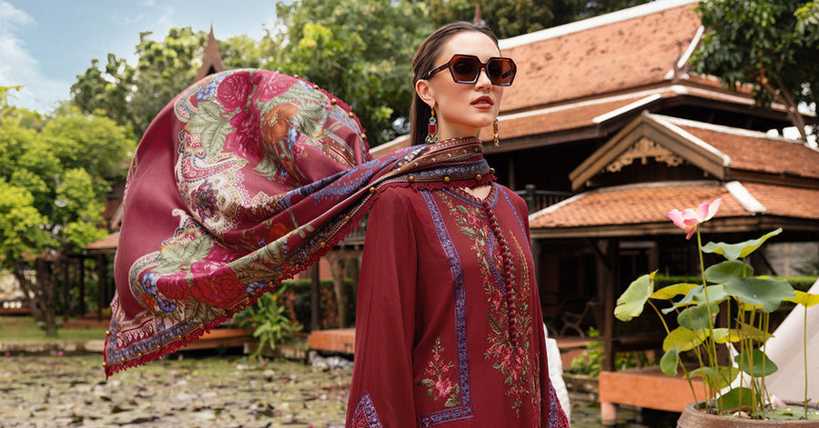 Maria.B MPrints Embroidered Twill Linen Unstitched 3Pc Suit MPT-2807-A