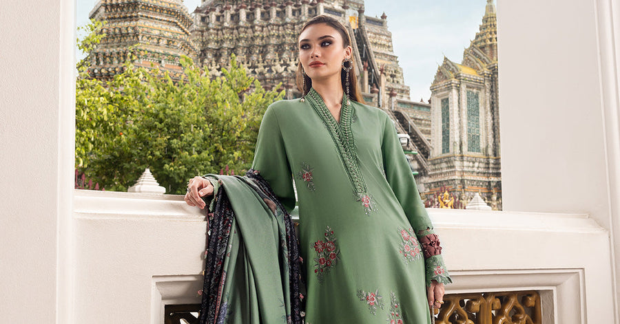 Maria.B MPrints Embroidered Twill Linen Unstitched 3Pc Suit MPT-2808-A