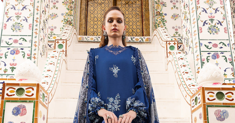 Maria.B MPrints Embroidered Twill Linen Unstitched 3Pc Suit MPT-2808-B