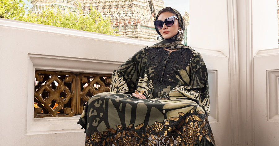 Maria.B MPrints Embroidered Linen Unstitched 3Pc Suit MPT-2809-A