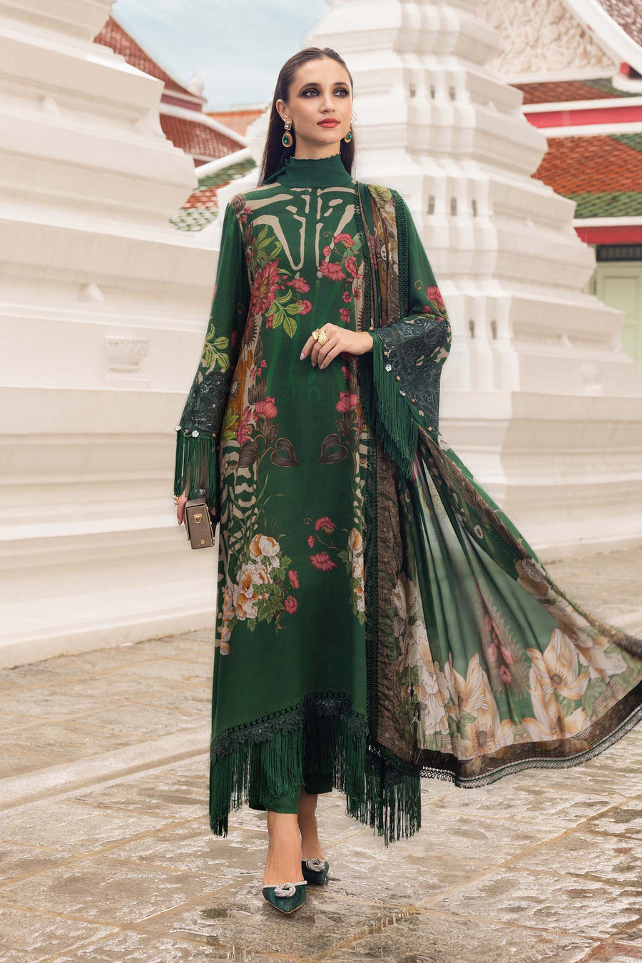 Maria.B MPrints Embroidered Linen Unstitched 3Pc Suit MPT-2810-A