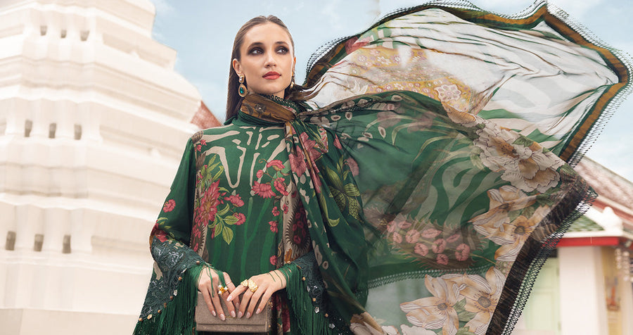 Maria.B MPrints Embroidered Linen Unstitched 3Pc Suit MPT-2810-A