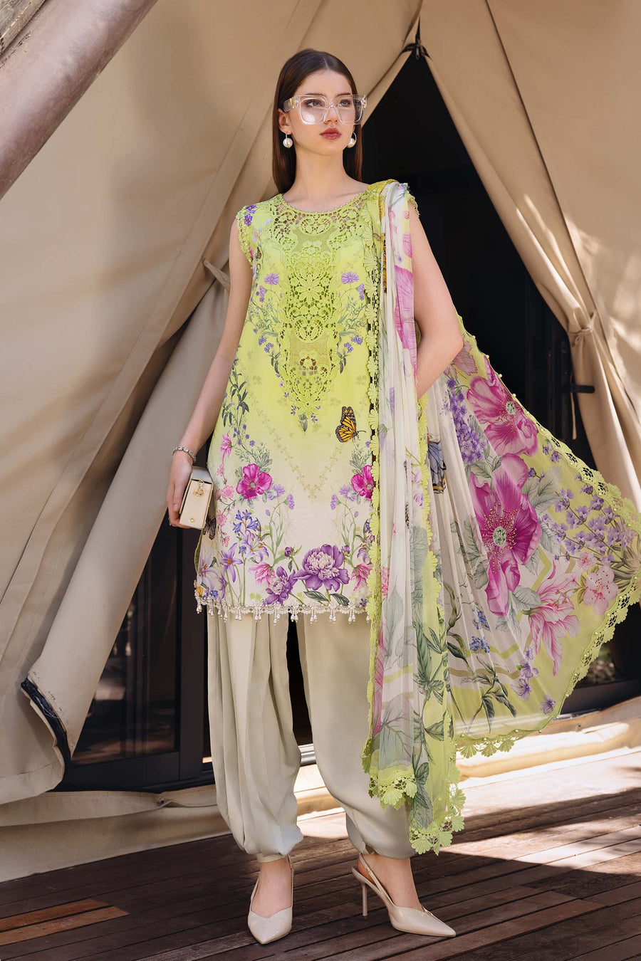 Maria.B MPrints Embroidered Lawn Unstitched 3Pc Suit MPT-2909-A