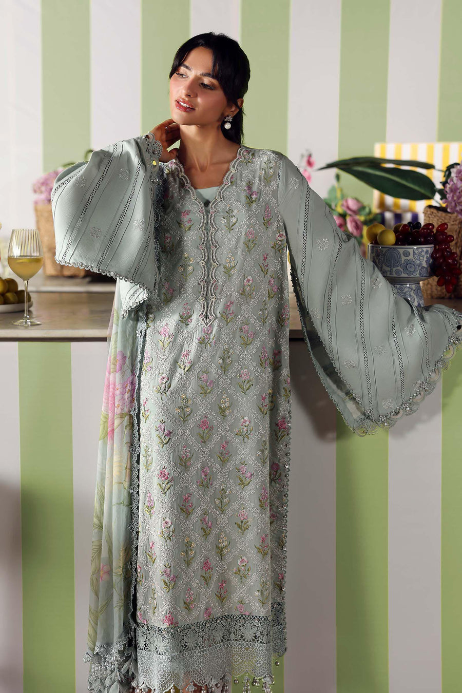 Maria.B MPrints Embroidered Lawn Unstitched 3Pc Suit MPT-3001-B