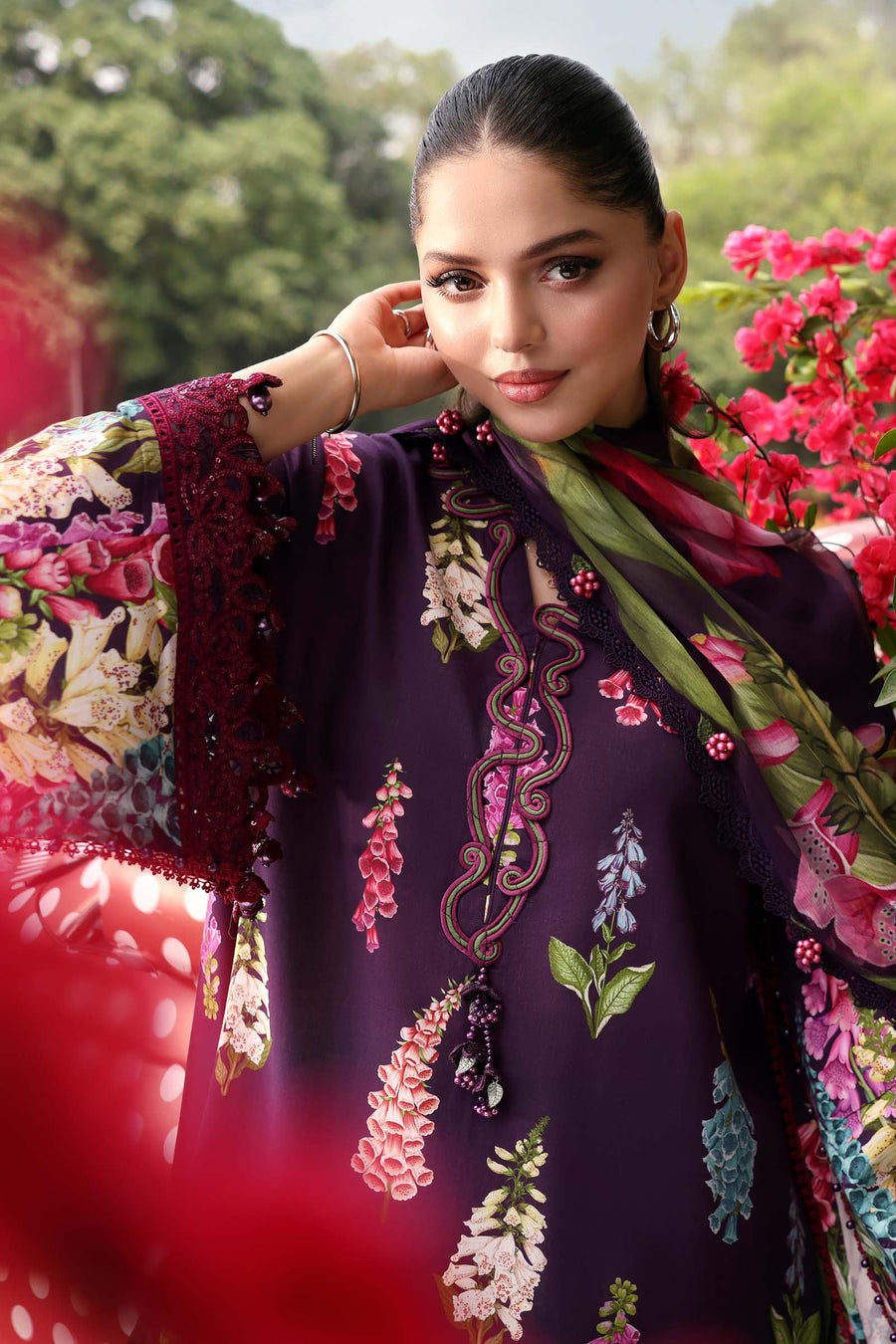 Maria.B MPrints Embroidered Lawn Unstitched 3Pc Suit MPT-3005-A