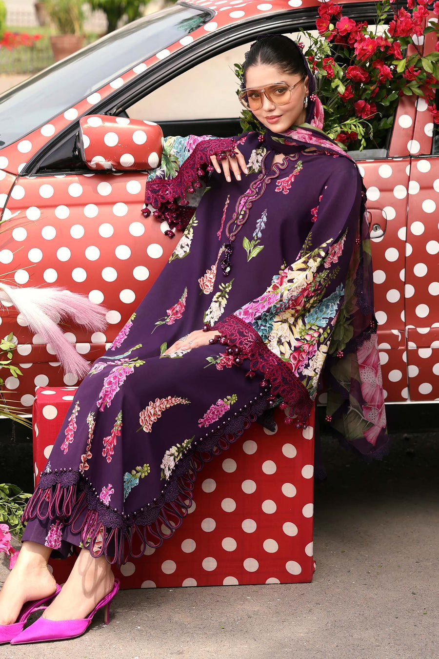 Maria.B MPrints Embroidered Lawn Unstitched 3Pc Suit MPT-3005-A