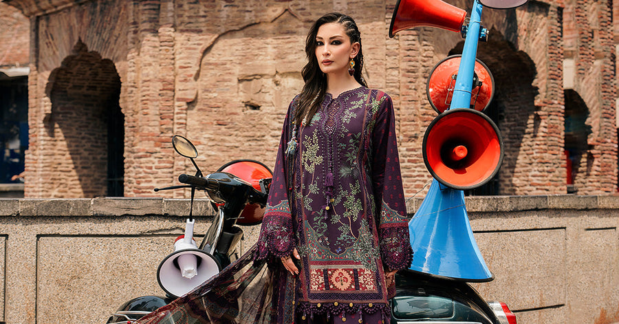 Maria B MPrints Embroidered Cambric Unstitched 3Pc Suit MPT-3102-B