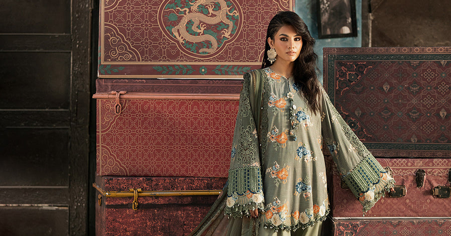 Maria B MPrints Embroidered Cambric Unstitched 3Pc Suit MPT-3103-A