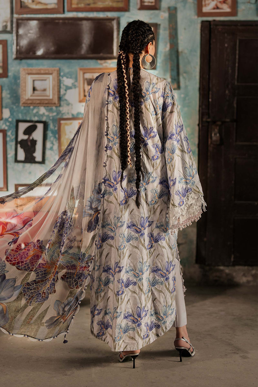 Maria B MPrints Embroidered Cambric Unstitched 3Pc Suit MPT-3104-A