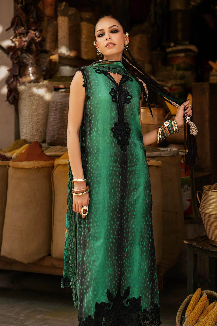 Maria B MPrints Embroidered Linen Unstitched 3Pc Suit MPT-3105-A