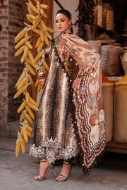 Maria B MPrints Embroidered Linen Unstitched 3Pc Suit MPT-3105-B
