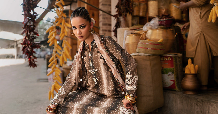 Maria B MPrints Embroidered Linen Unstitched 3Pc Suit MPT-3105-B
