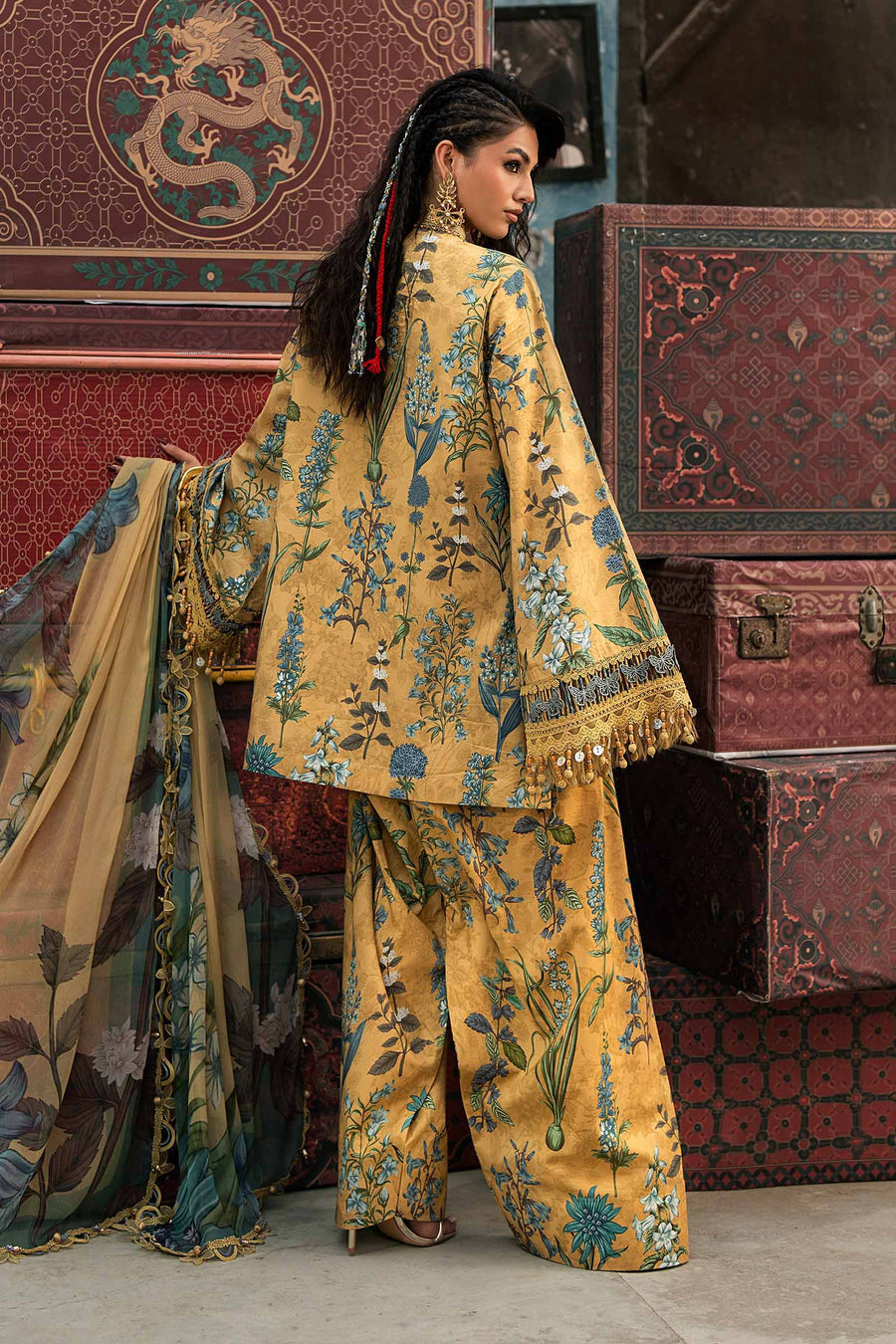 Maria B MPrints Embroidered Cambric Unstitched 3Pc Suit MPT-3106-A