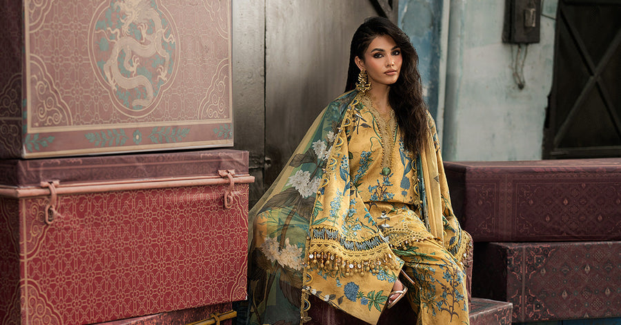 Maria B MPrints Embroidered Cambric Unstitched 3Pc Suit MPT-3106-A