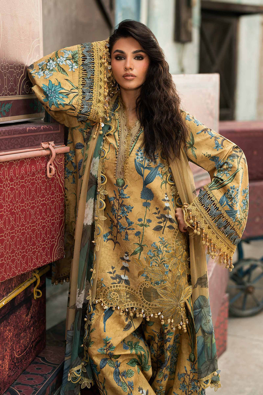 Maria B MPrints Embroidered Cambric Unstitched 3Pc Suit MPT-3106-A