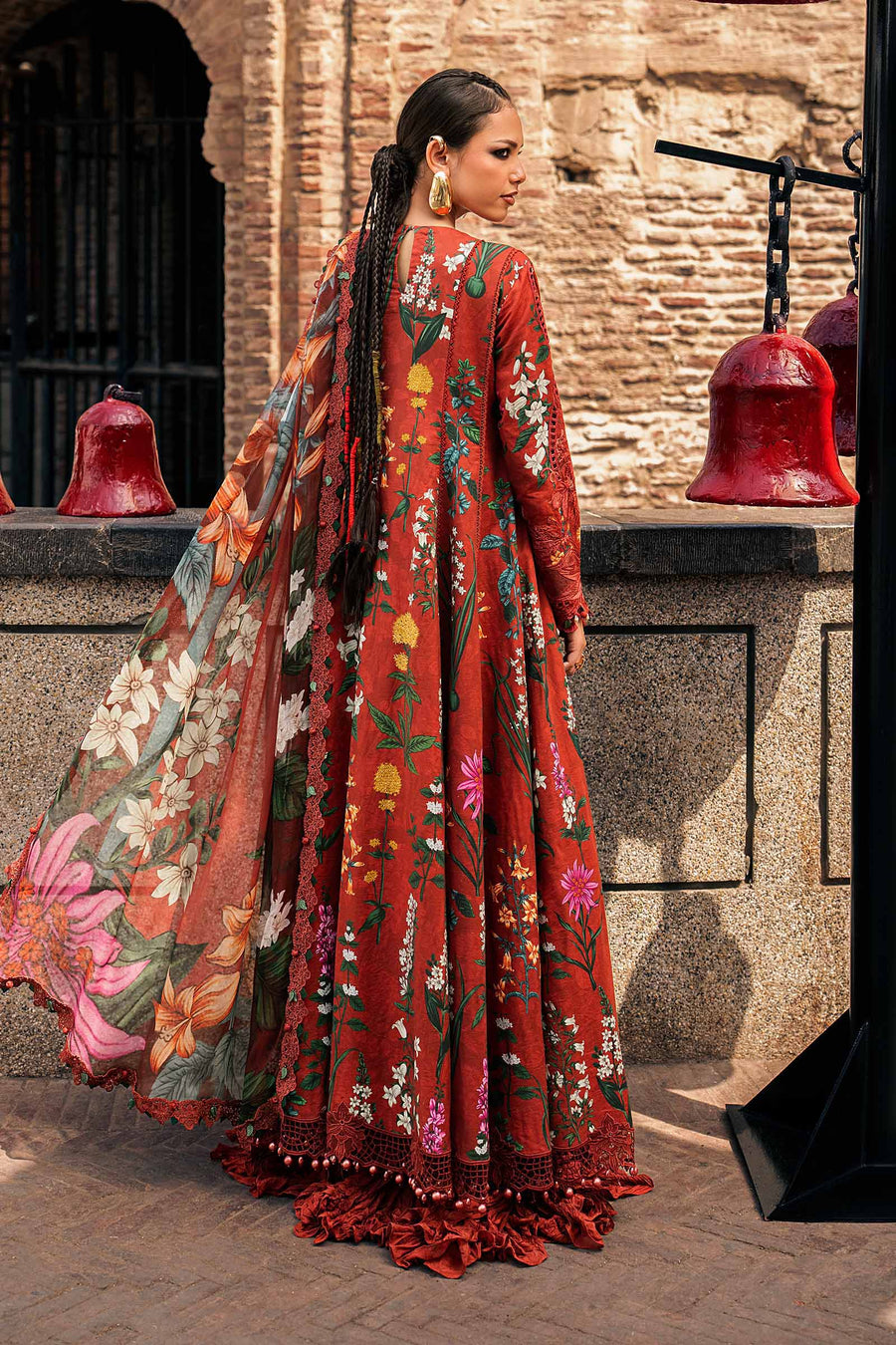 Maria B MPrints Embroidered Cambric Unstitched 3Pc Suit MPT-3106-B