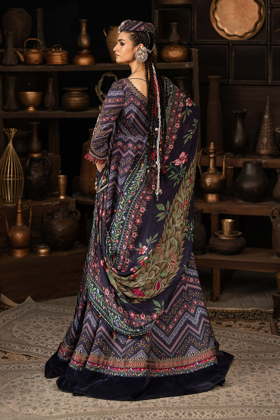 Maria B MPrints Embroidered Cambric Unstitched 3Pc Suit MPT-3107-B