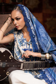 Maria B MPrints Embroidered Linen Unstitched 3Pc Suit MPT-3108-A