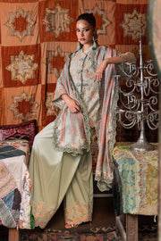 Maria B MPrints Embroidered Linen Unstitched 3Pc Suit MPT-3108-B