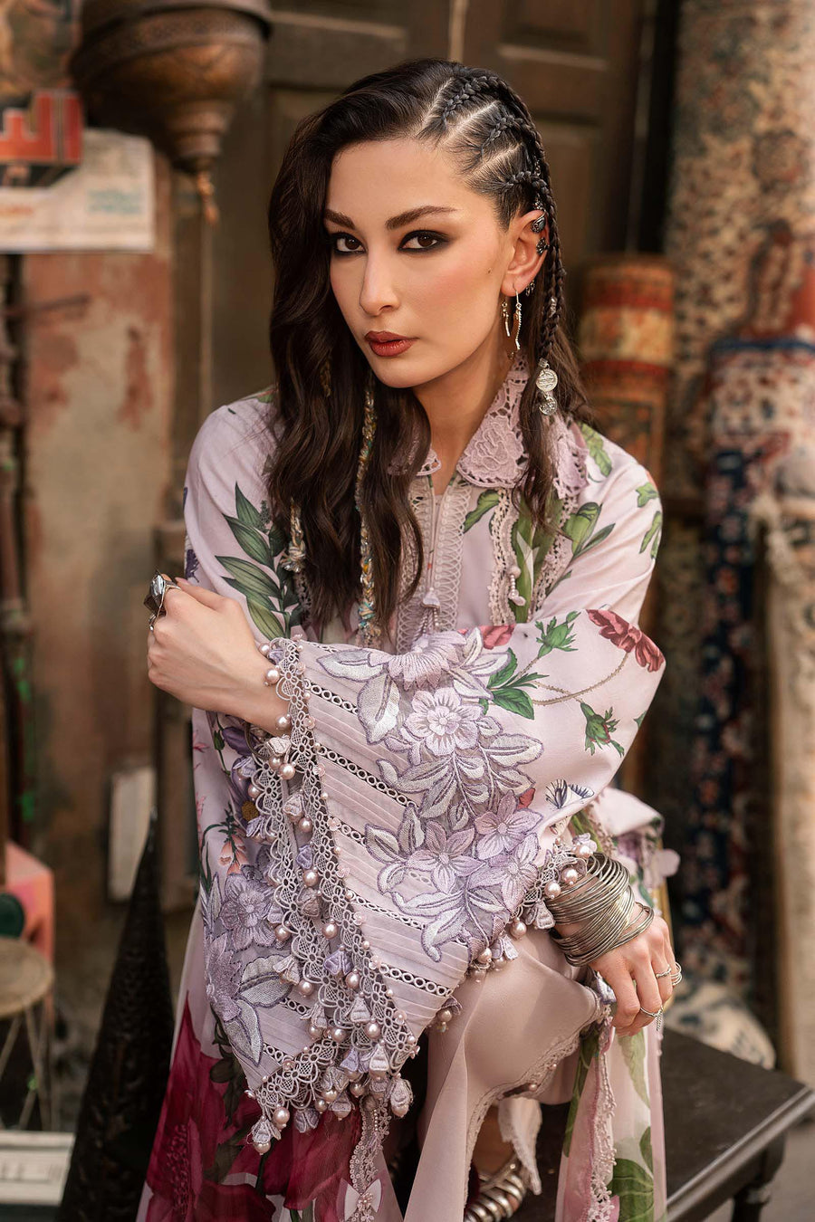 Maria B MPrints Embroidered Cambric Unstitched 3Pc Suit MPT-3109-A