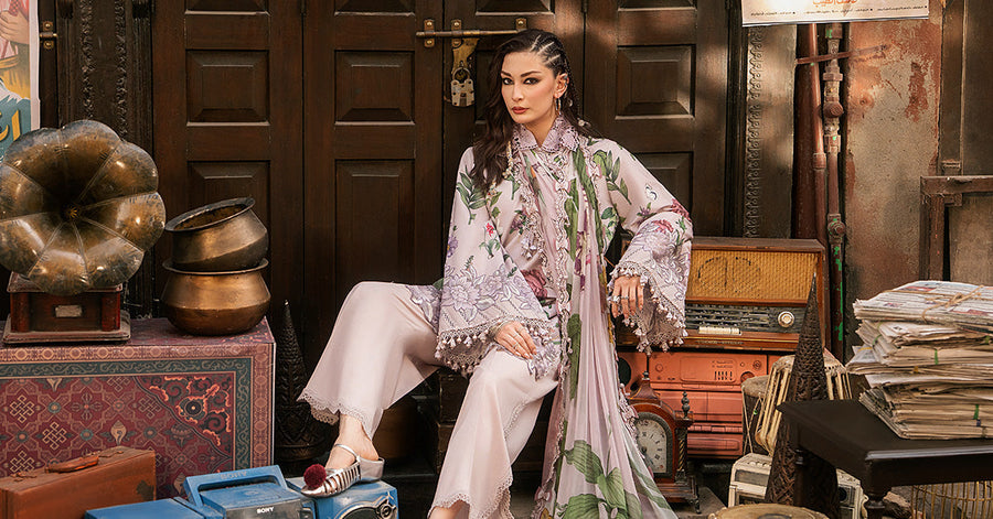 Maria B MPrints Embroidered Cambric Unstitched 3Pc Suit MPT-3109-A