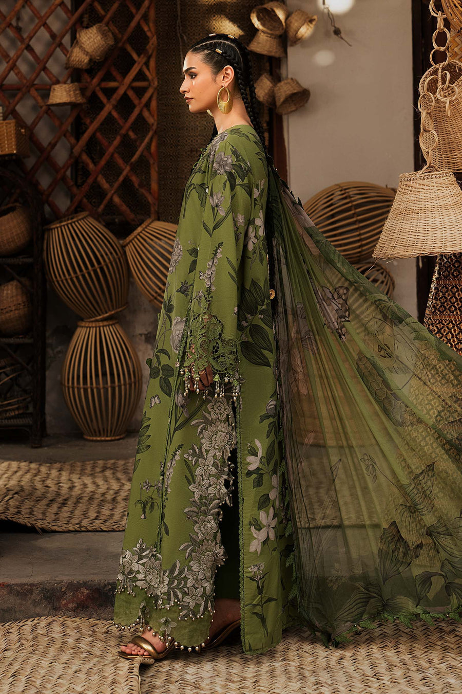 Maria B MPrints Embroidered Cambric Unstitched 3Pc Suit MPT-3109-B