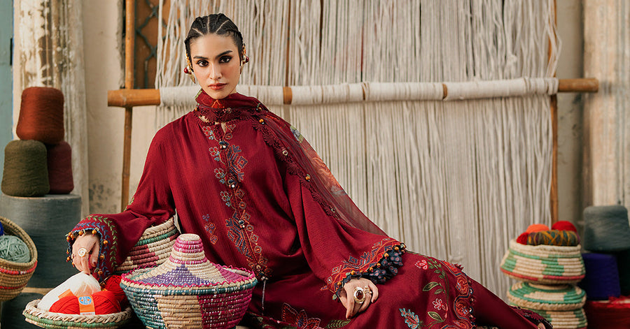 Maria B MPrints Embroidered Linen Unstitched 3Pc Suit MPT-3110-A