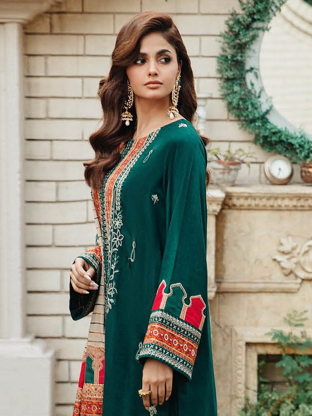 Charizma Masakali Embroidered Leather Unstitched 3Pc Suit MSK3-01