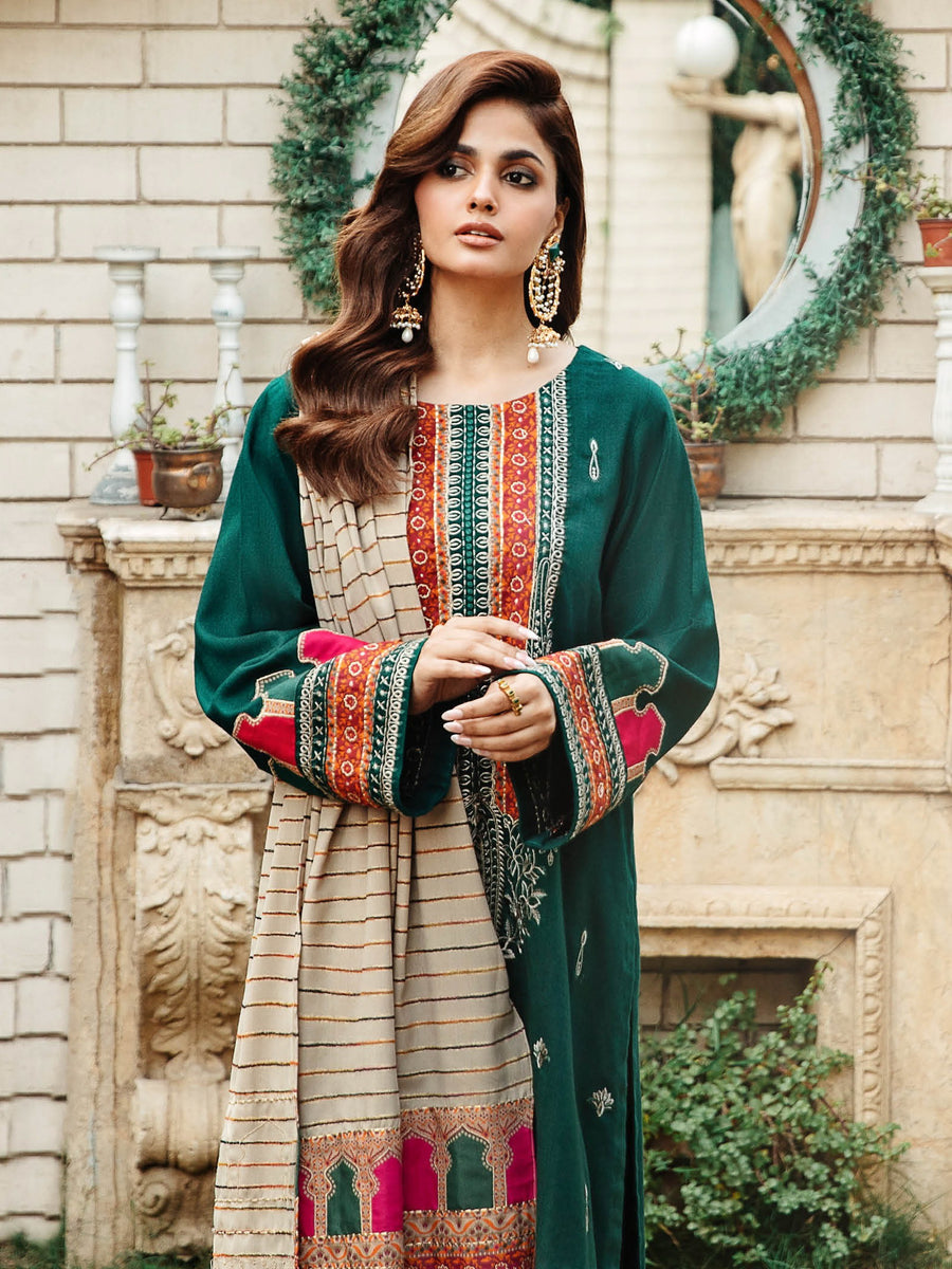 Charizma Masakali Embroidered Leather Unstitched 3Pc Suit MSK3-01