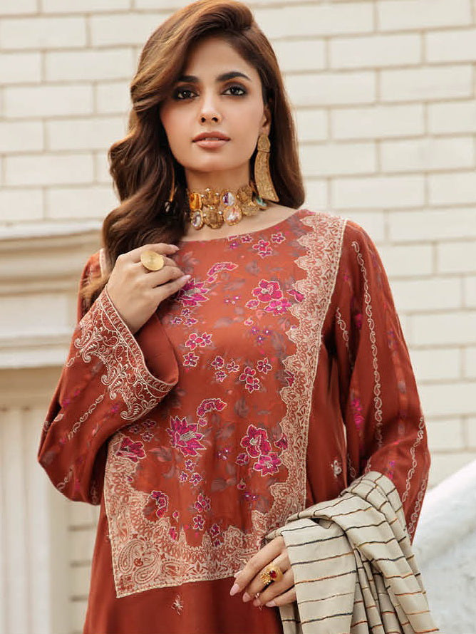 Charizma Masakali Embroidered Leather Unstitched 3Pc Suit MSK3-05